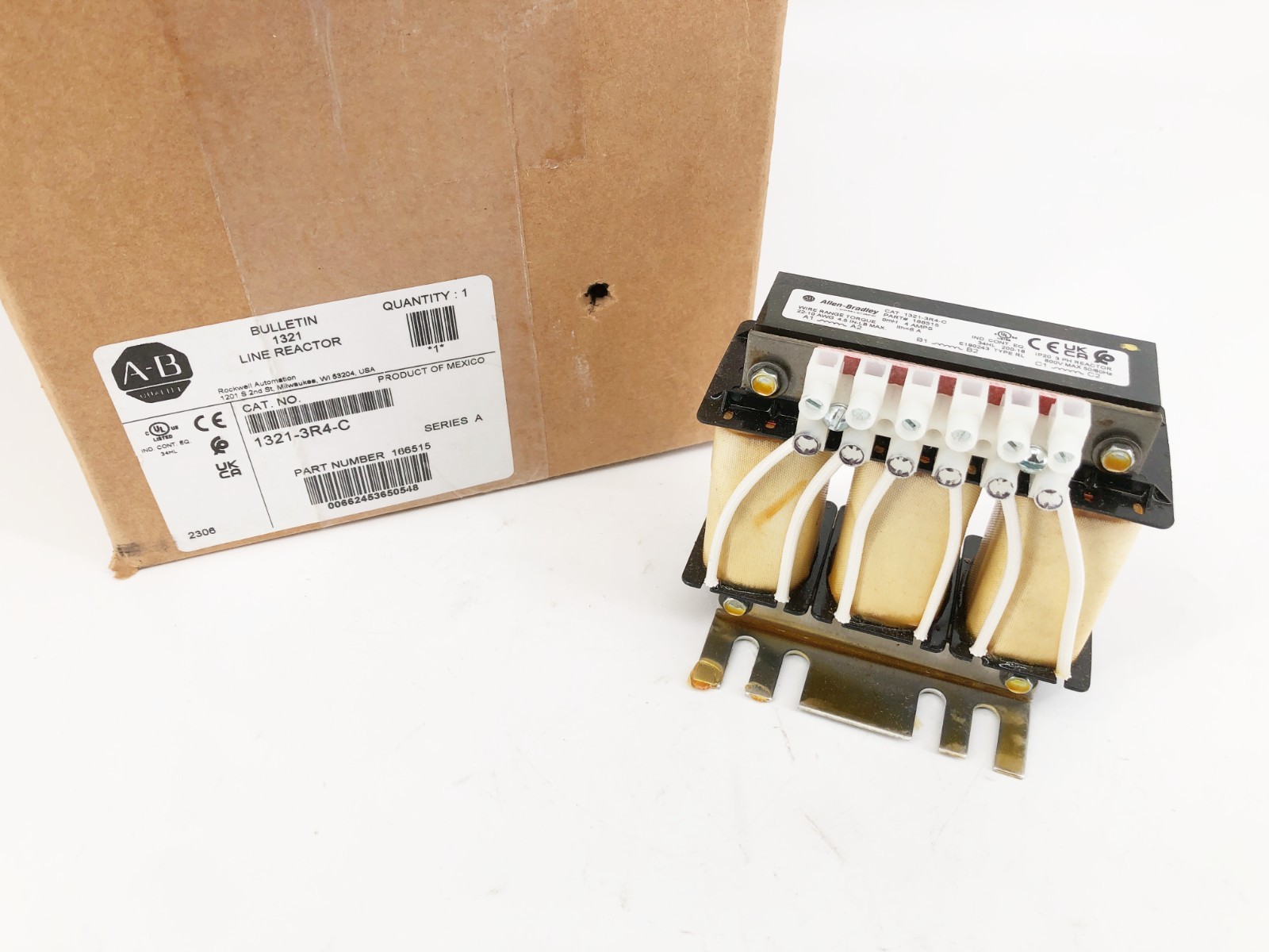 New Allen Bradley 1321-3R4-C Line Load Reactor 4A 600V 3PH 166515