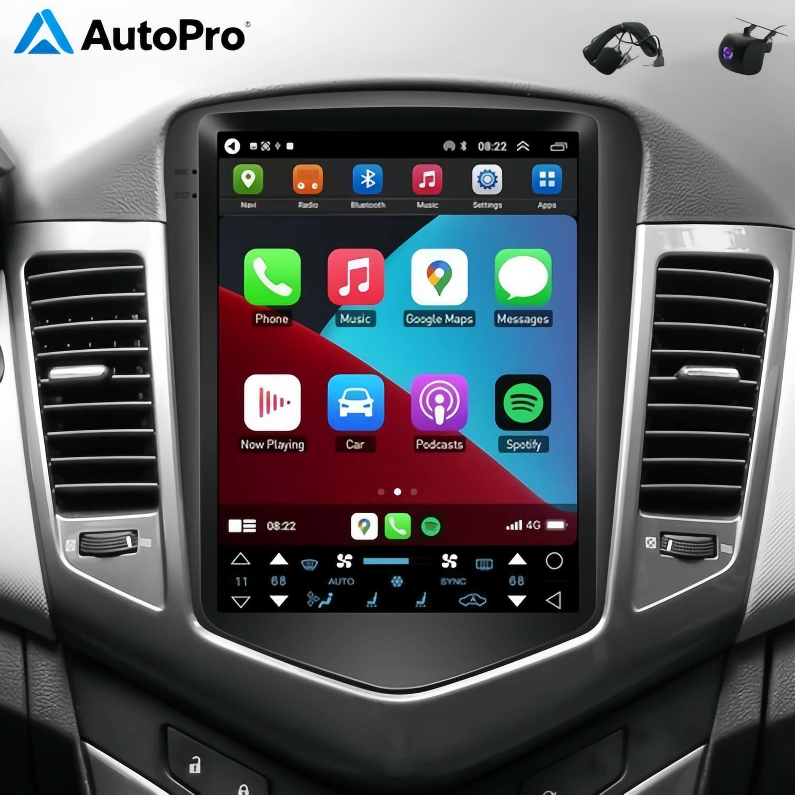 For Chevy Cruze 2009-2015 Android 15 Apple Carplay GPS NAVI Car Radio Stereo 64G