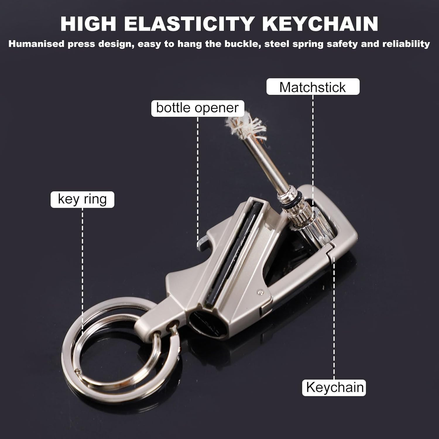 1-4PCS Permanent Match Infinity Lighter w/ Multitool Keychain Bottle Opener USA