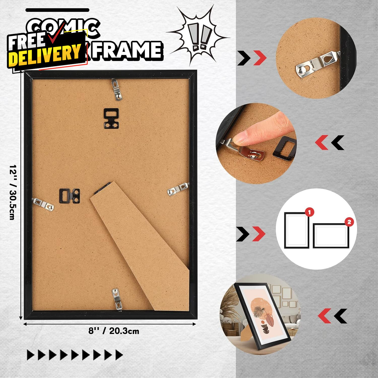8 Pack Comic Book Frame UV Protection Comic Picture Magazine Frames Fits
