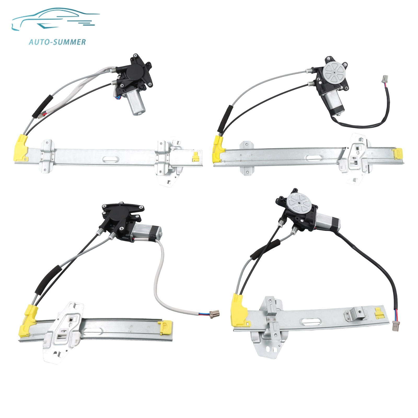 4Pcs Power Window Regulator Set Front & Rear For Honda Accord 1994-1997 w/ Motor