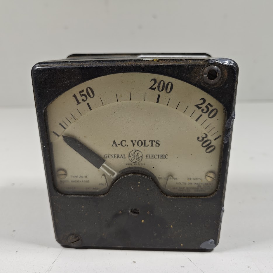 General Electric A-C Volts Meter - Untested, For Parts, Vintage