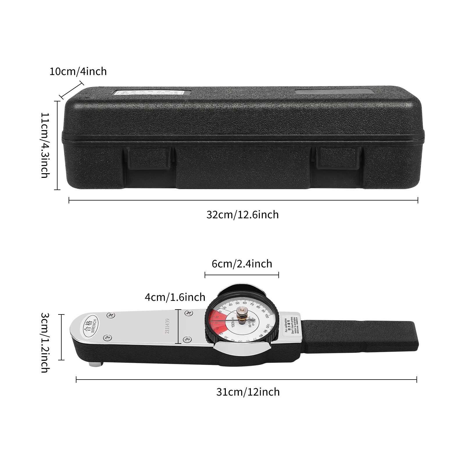 2-dir Dial Torque Wrench 0-1n.m 0-100n.m Indicator Cursor Spanner Watch Tester