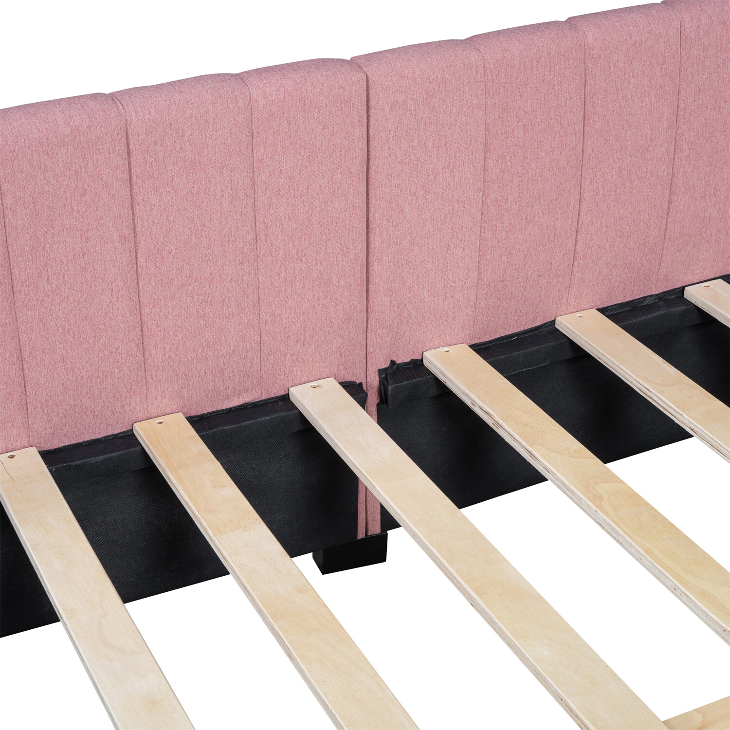 Full Size Daybed Upholstered Bed Frame Sofa Bed with 2 Storage Drawers Pink