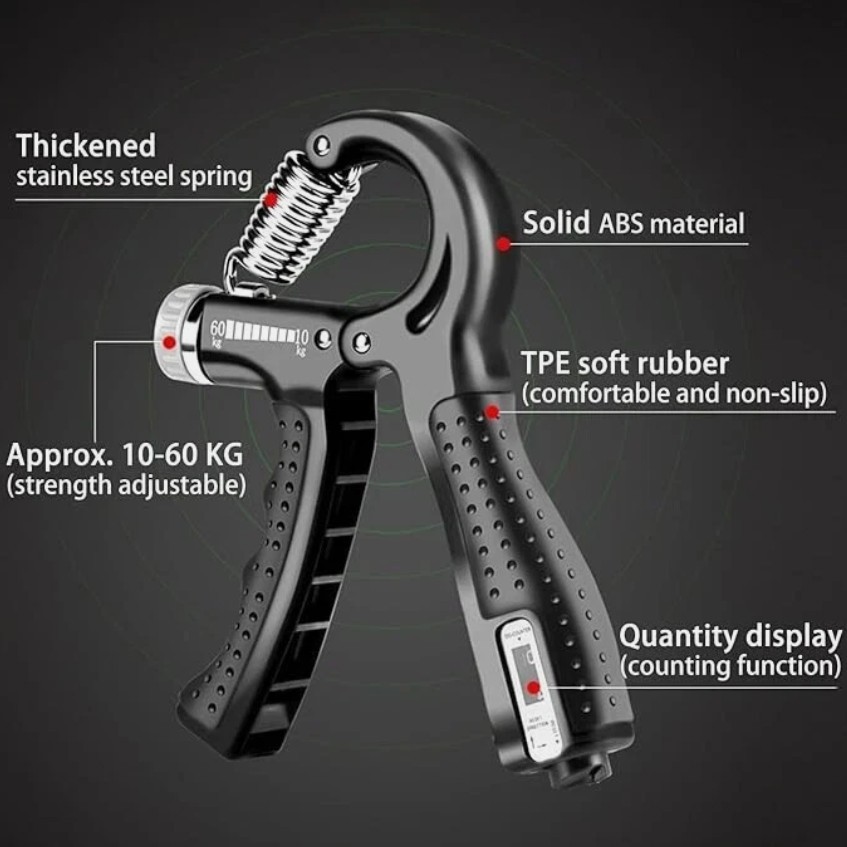 Grip Strengthener Power Trainer 2 Hand Gripper Strength Adjustable Gym Exerciser