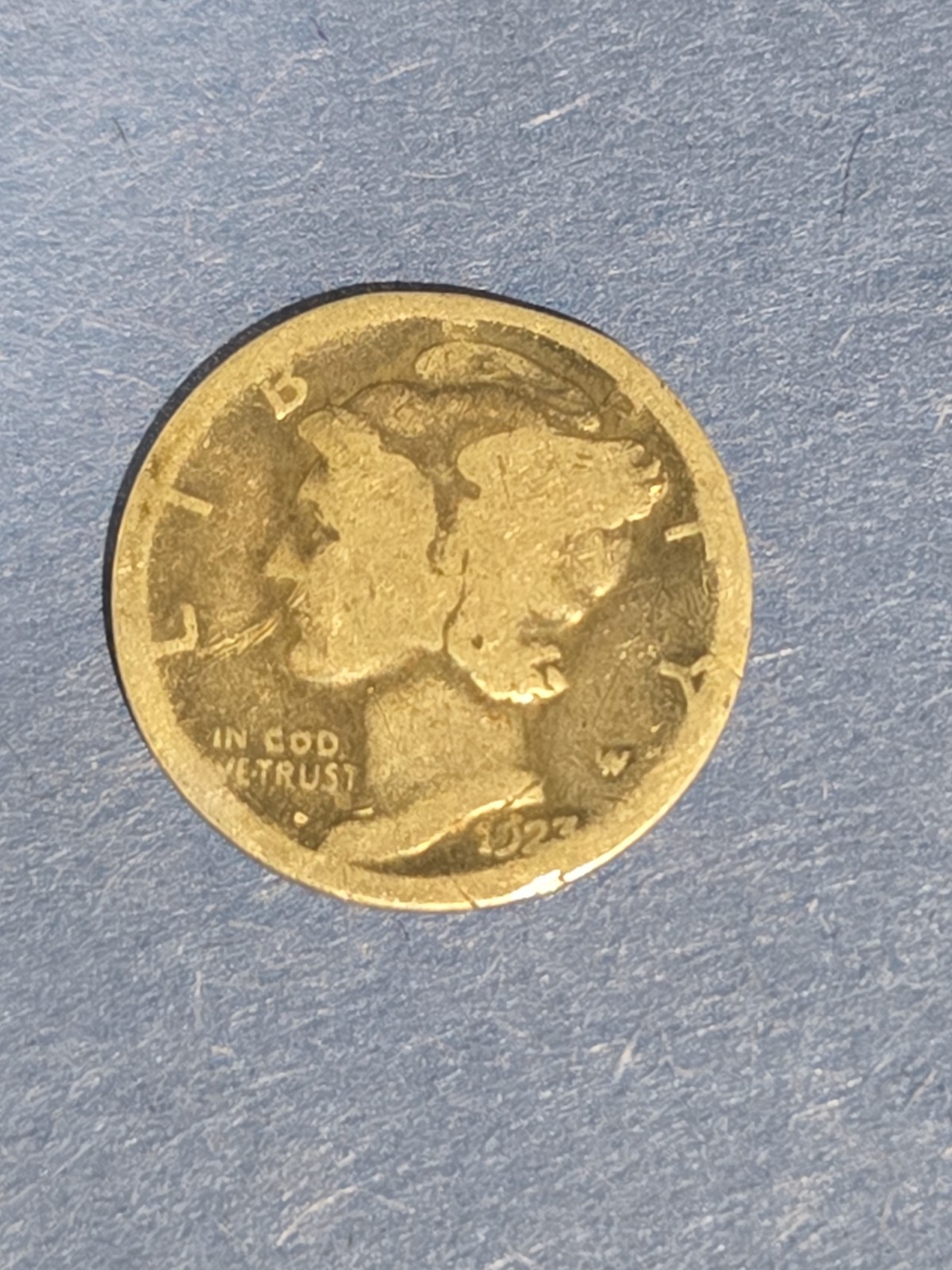 1923 Mercury Dime 90% Silver AG-Details  "Actual Coin Pictured - Not Cleaned"