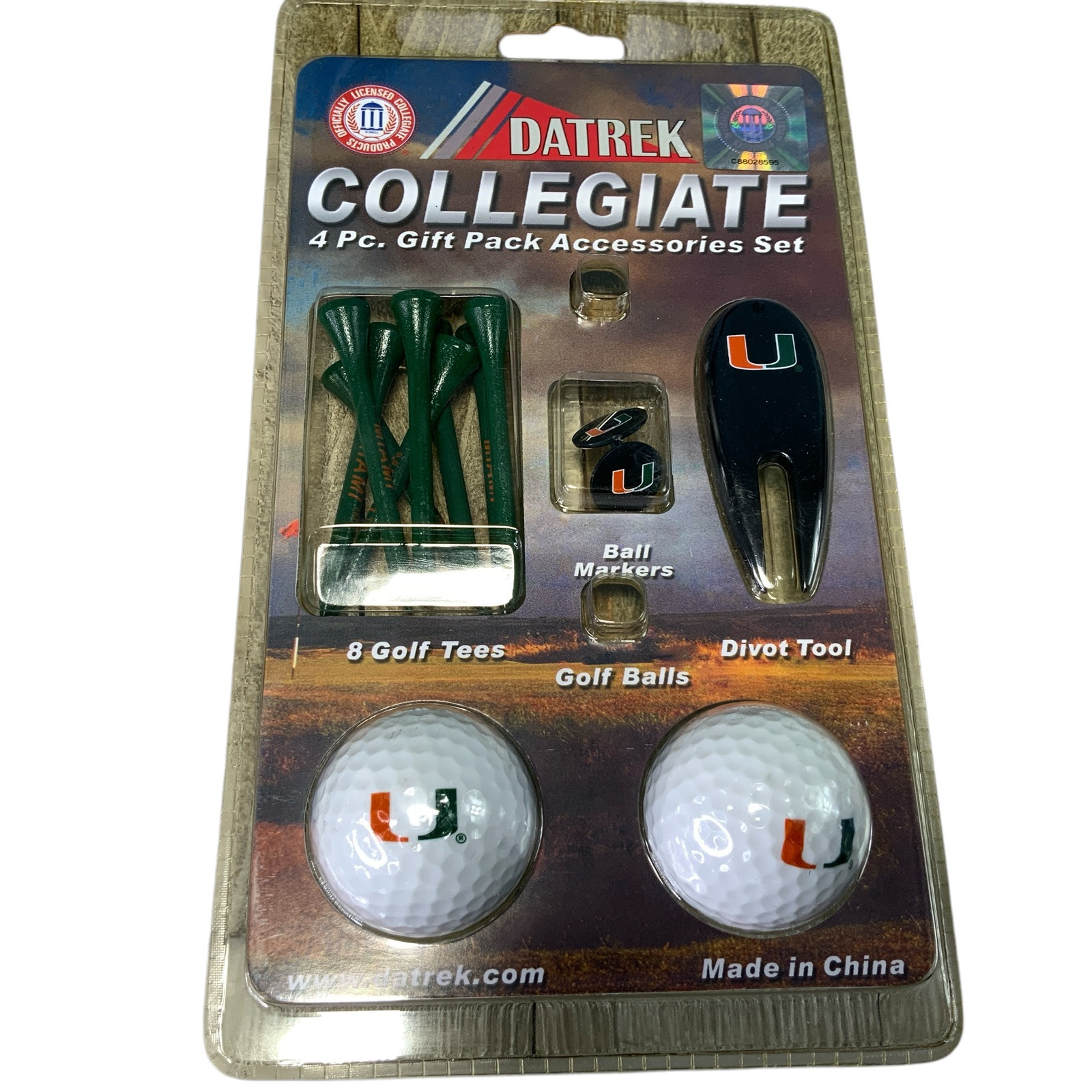 Datrek Collegiate 4 Piece gift Pack Accessories Set University Miami