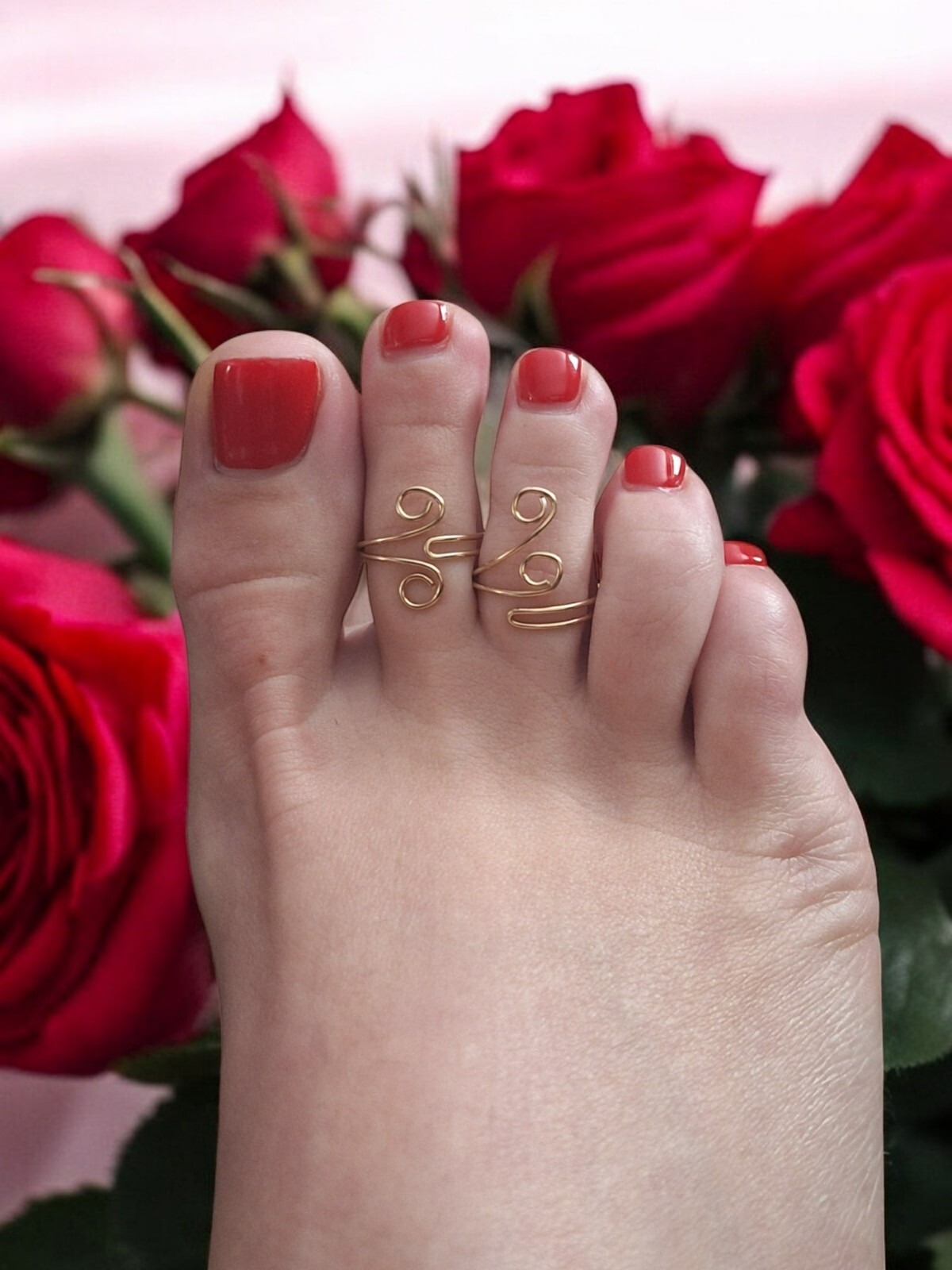 Swirl Toe Ring 14 K Gold Filled - Adjustable Handcrafted