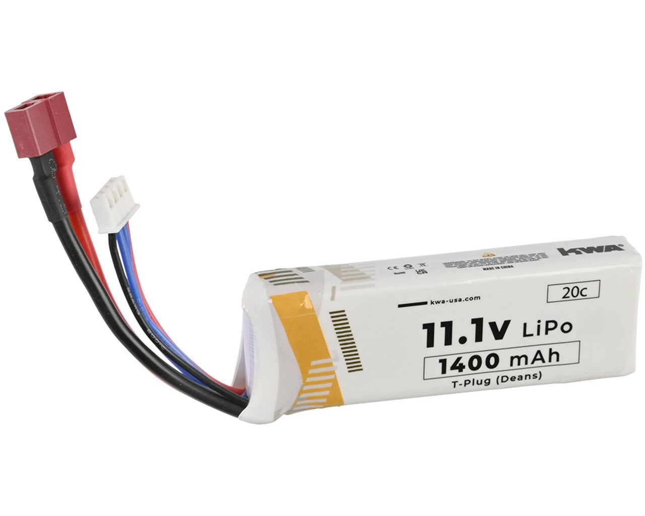 NEW KWA 11.1V 20C 1400mAh LiPo Airsoft Battery for AEG Stock Setups