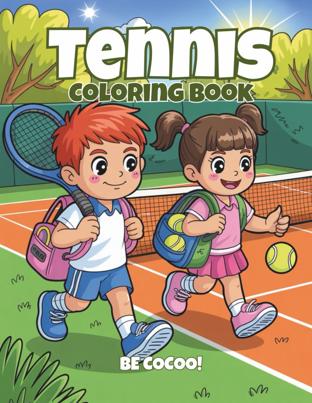 Tennis Coloring Book: 50 sporty pages of rackets, rallies & court action for age
