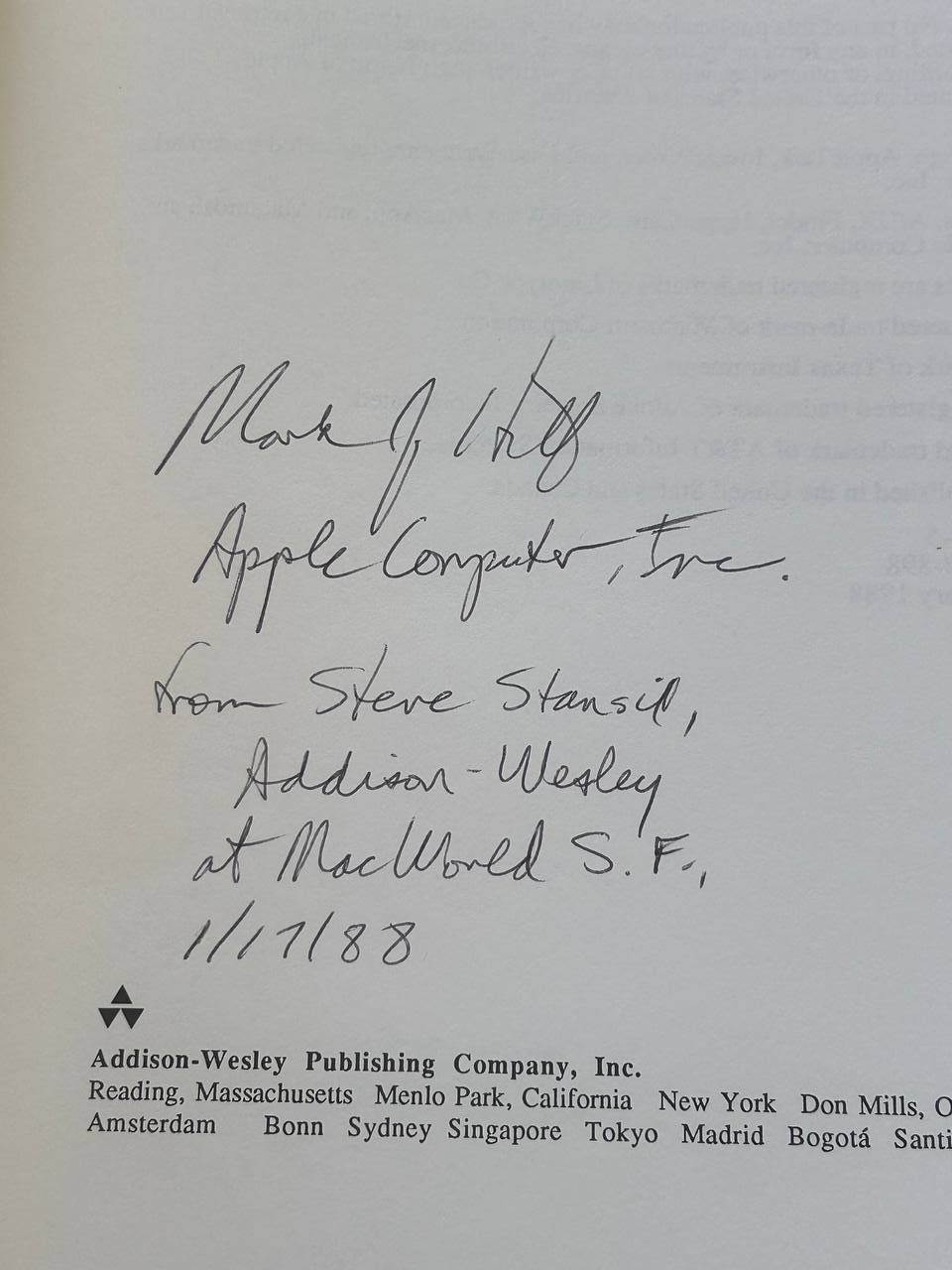 Inside Macintosh X-Ref 1988 Vintage Apple Programming Book Signed As-Is