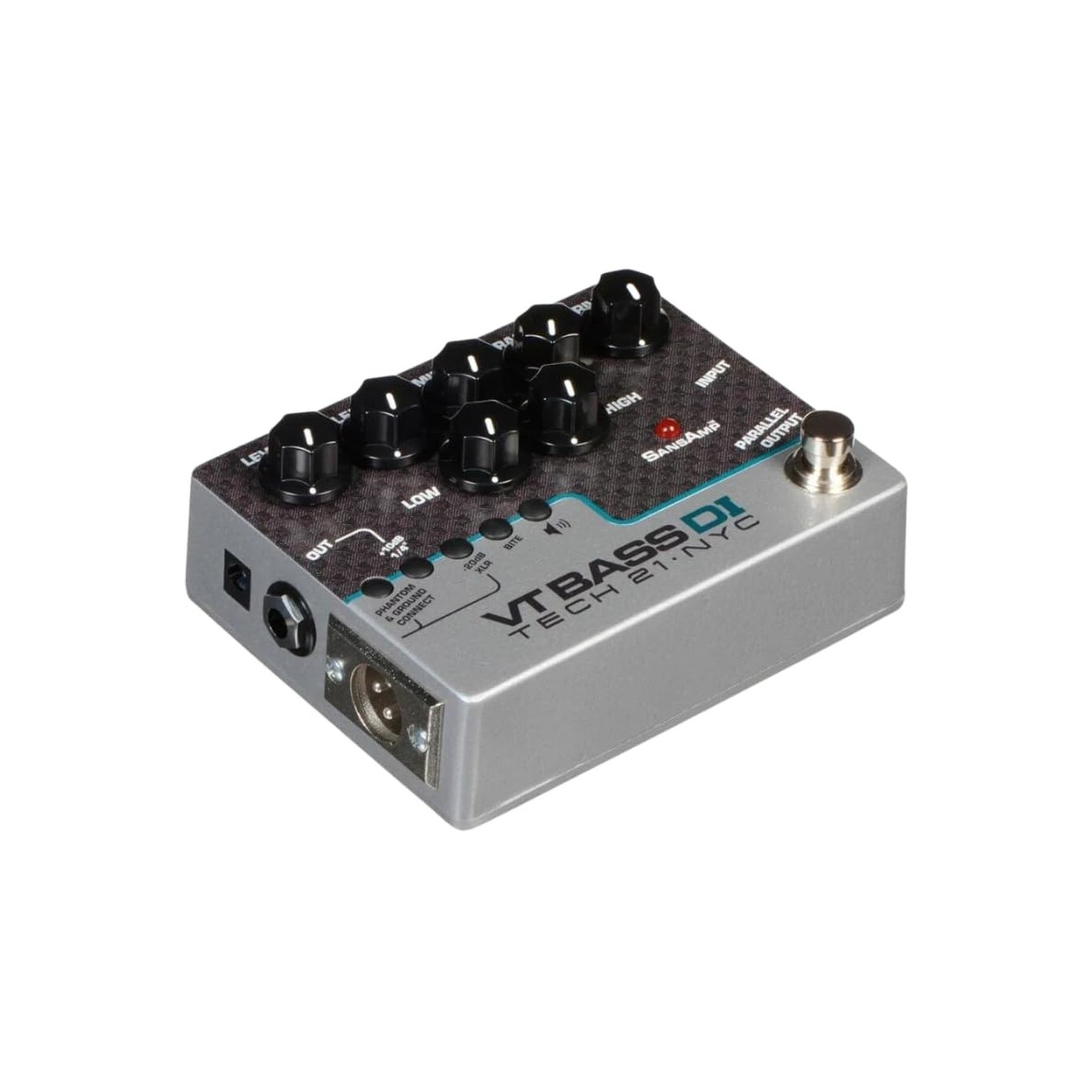 Tech 21 SansAmp VT Bass DI Pedal Bundle w/ 2x Strukture Patch Cables, 12x Gui...