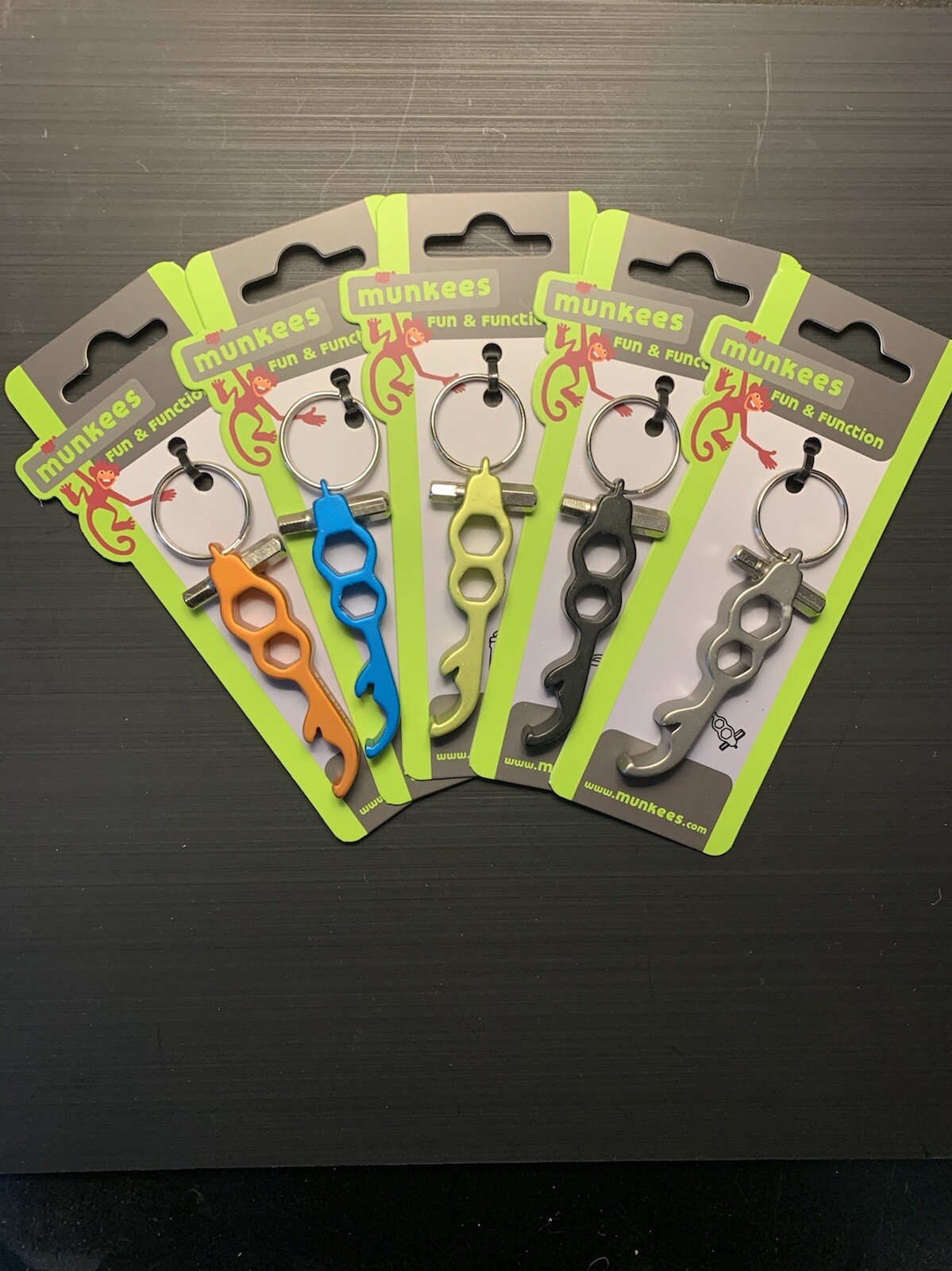 Munkees Aluminum Keychain Bottle Opener with Hex Tools Assorted Colors - 3413