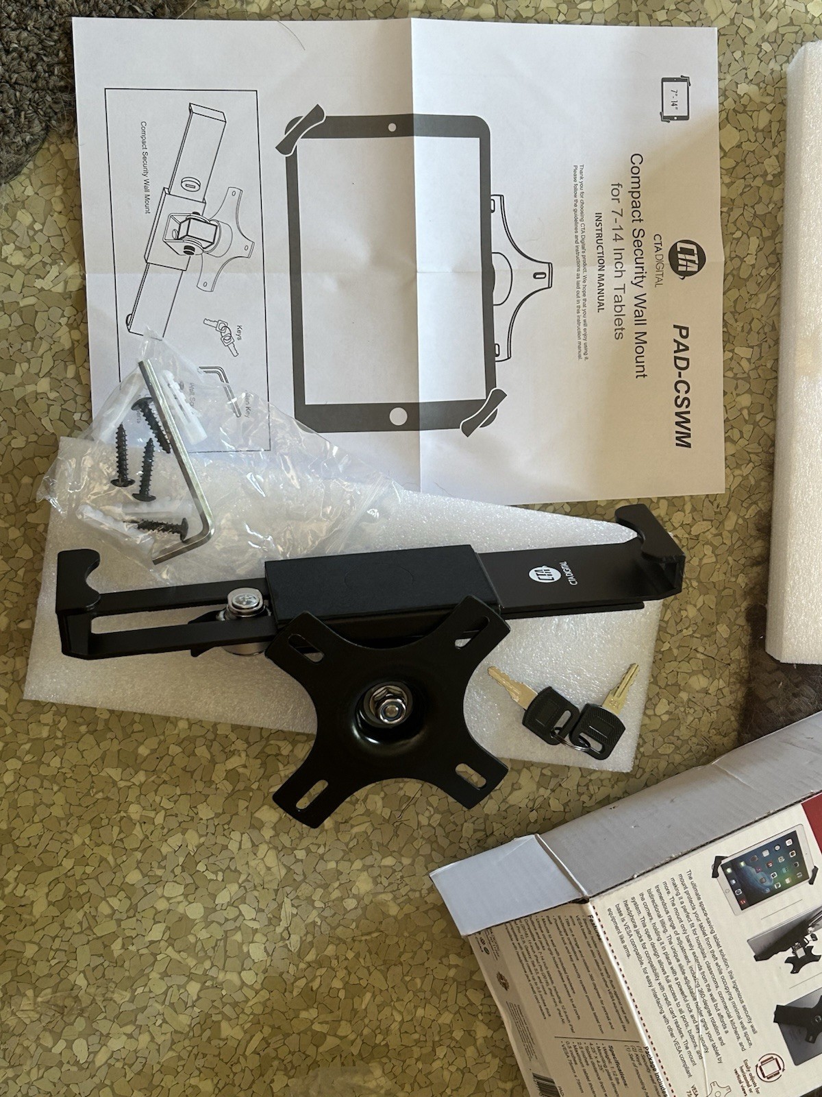 CTA DIGITAL Compact Security Wall Mount PAD-CSWM for 7-14” Tablets & iPad New