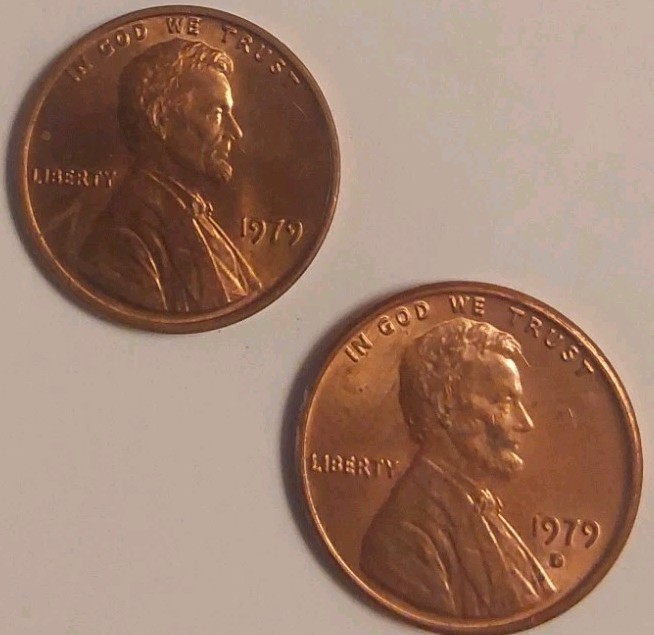 1979 P D Lincoln Memorial Cent BU 2 Coin Set Brilliant Uncirculated Free Post