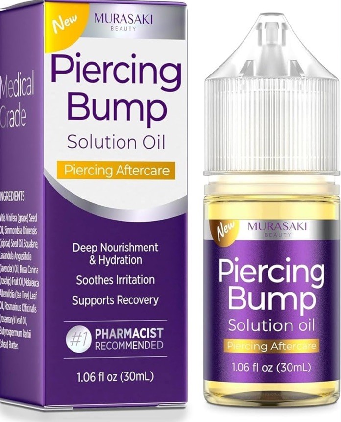 MURASAKI BEAUTY Piercing Bump Solution Oil, 1.06 fl oz, Aftercare 1 Pack
