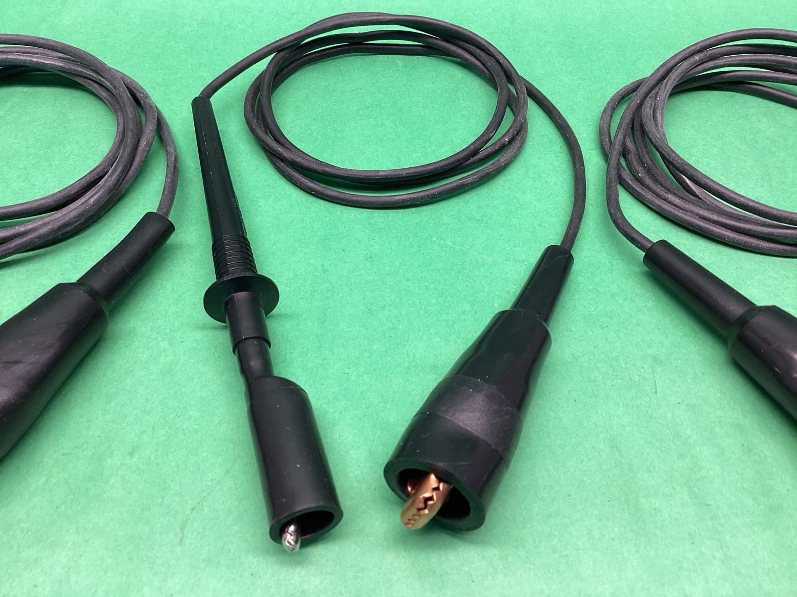 x3 Electronics Test Lead Black Set Mueller 27C Clamps Oldaker Probe NICE