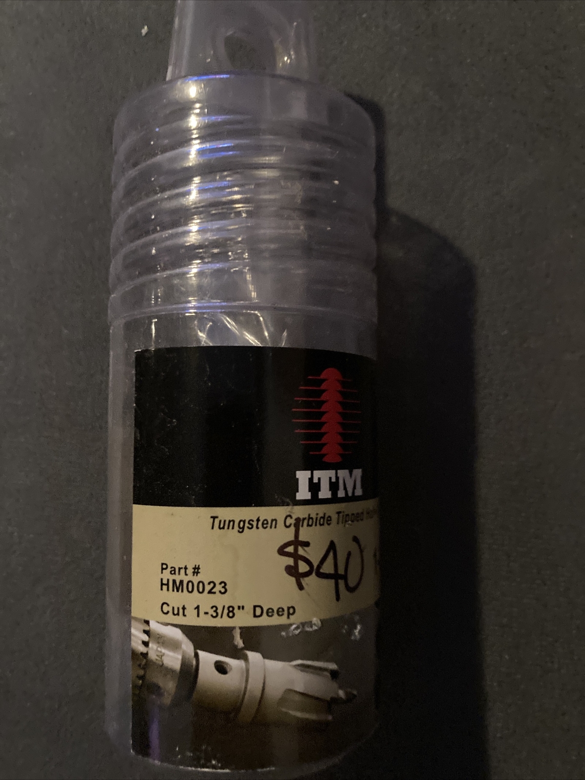ITM HM0023 Tungsten Carbide Tipped Hole Cutter 1-3/8" Cut 1- 3/8" Deep.