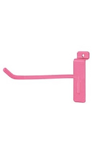 Lot of 50 6" Slatwall Hooks Hot Pink Peg Slat Wall Retail Display 6mm Metal