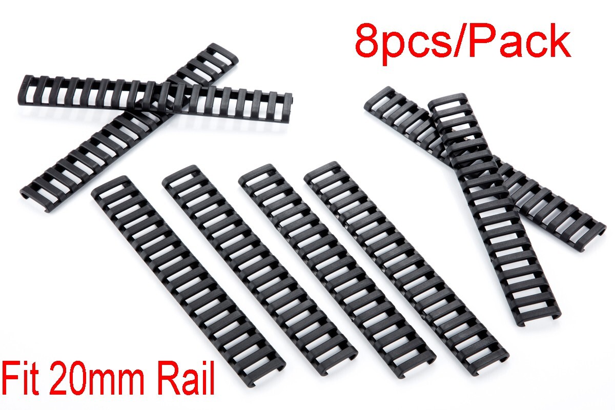 8pcs 18 Slot Heat Resistant Rifle Picatinny Rubber Picatinny Ladder Rail Covers