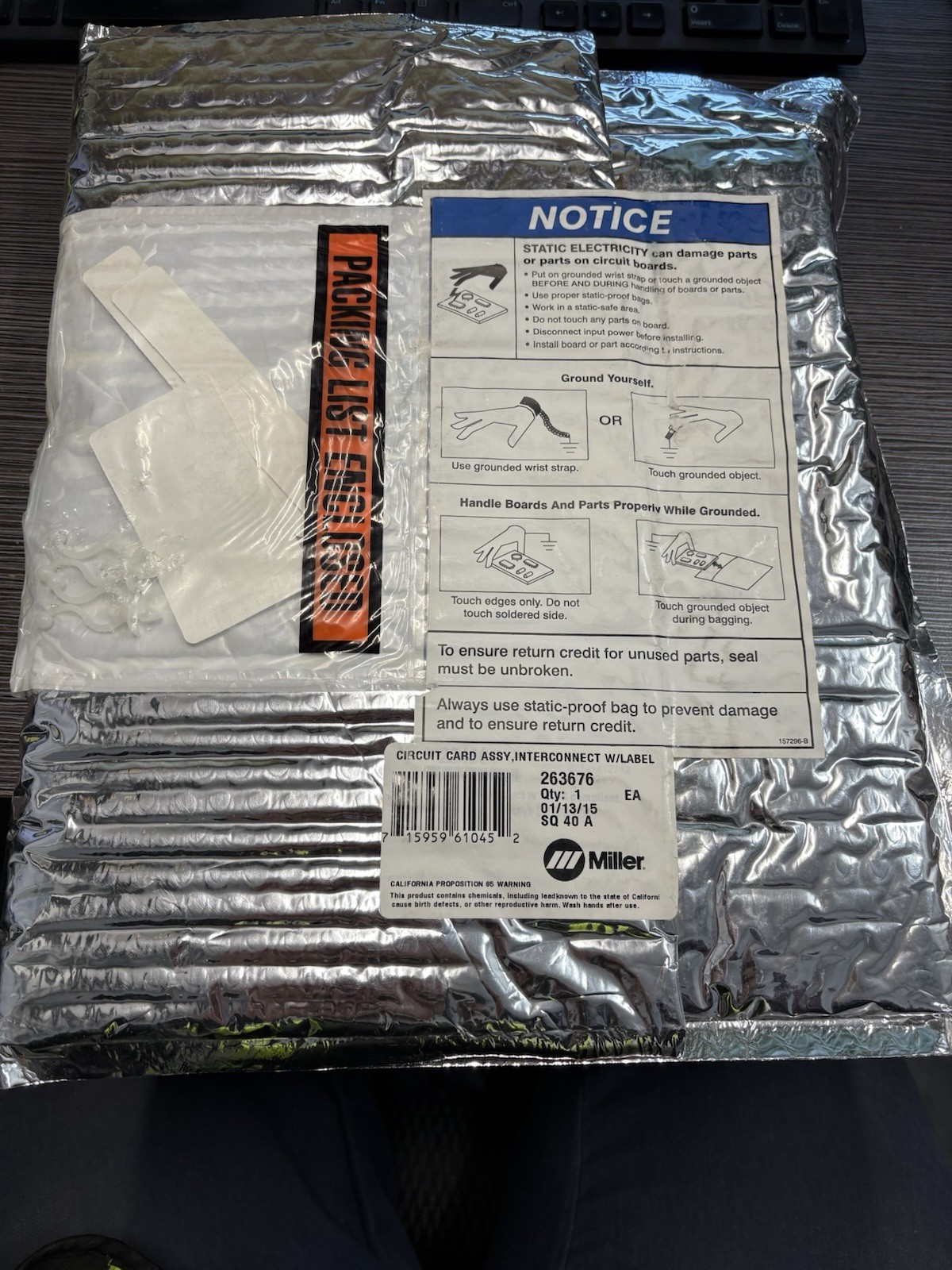 Miller 263676 Circuit Card Assembly, Interconnect W/Label & Clips OEM NOS