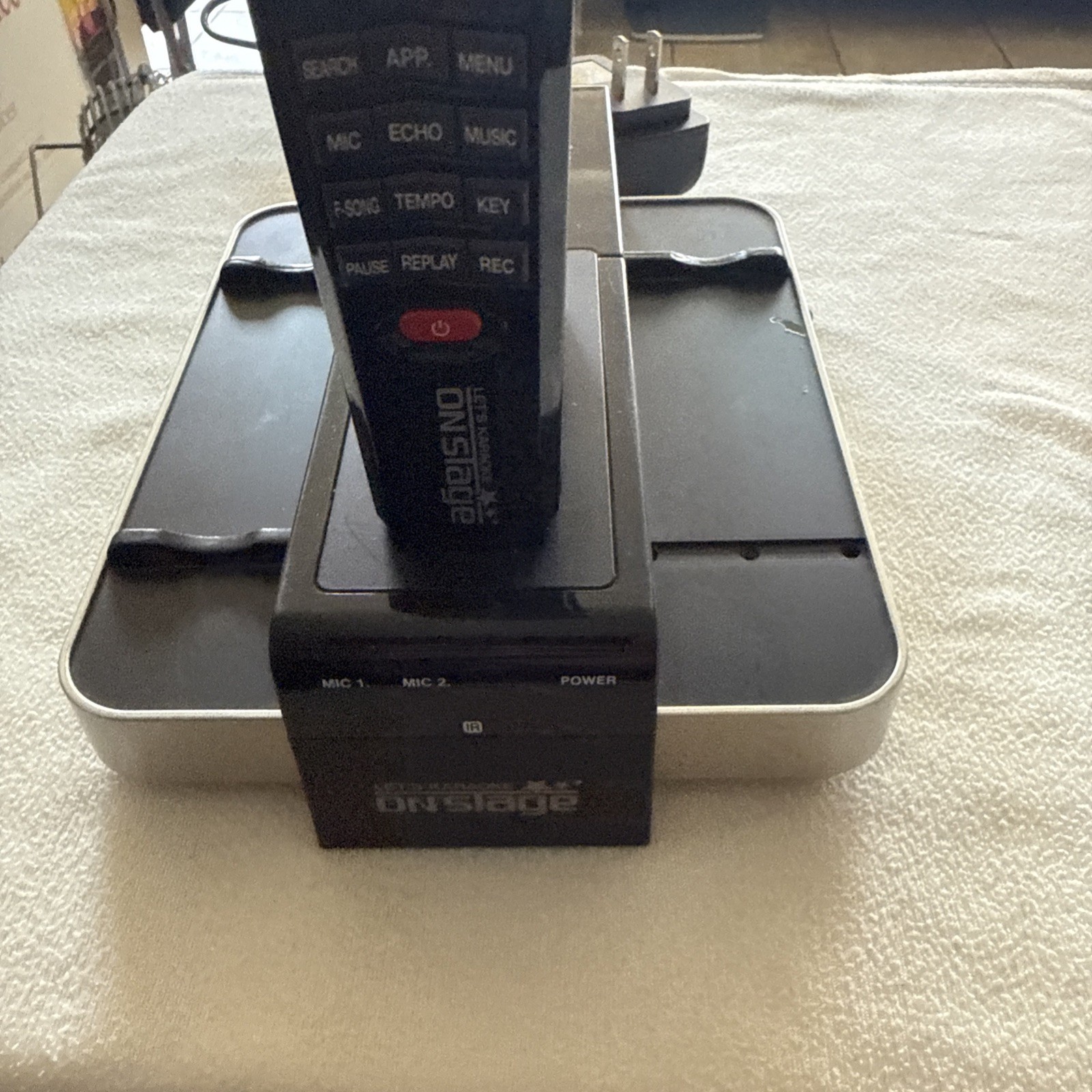 Enter Tech On Stage Wireless Let's Karaoke System Power Adapter 2 Mics
