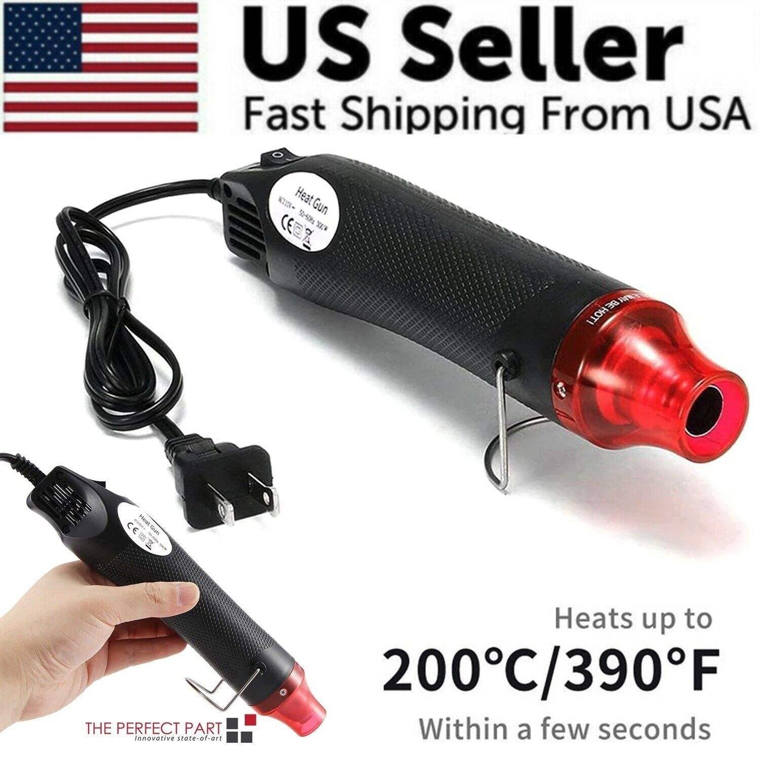 Mini 300W Dual-Temp Heat Gun – Hot Air Tool for , Shrink Wrap, Craft Drying