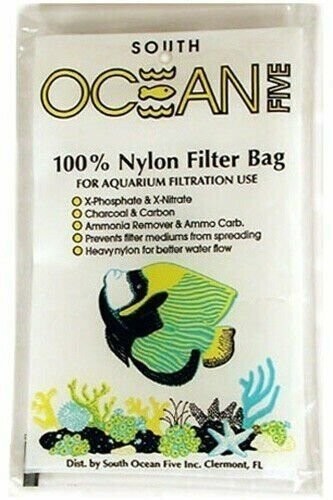 SOUTH OCEAN FIVE - Nylon Filter Bag for Aquarium Filters  - 8 in. x 12 In.