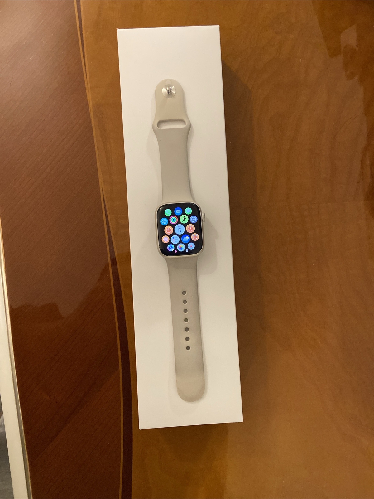 Apple Watch Series 7 41mm Gps Aluminum Starlight  W/ Sport Band MKMY3LL/A