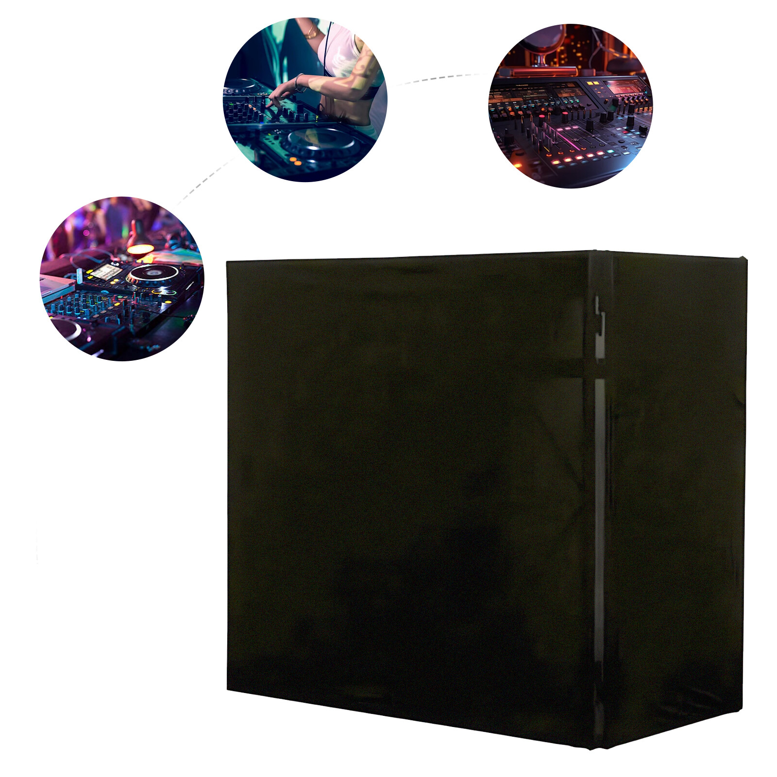 Black DJ Display Stand Scrim Oxford Cloth DJ Facade Booth Portable Event Cover