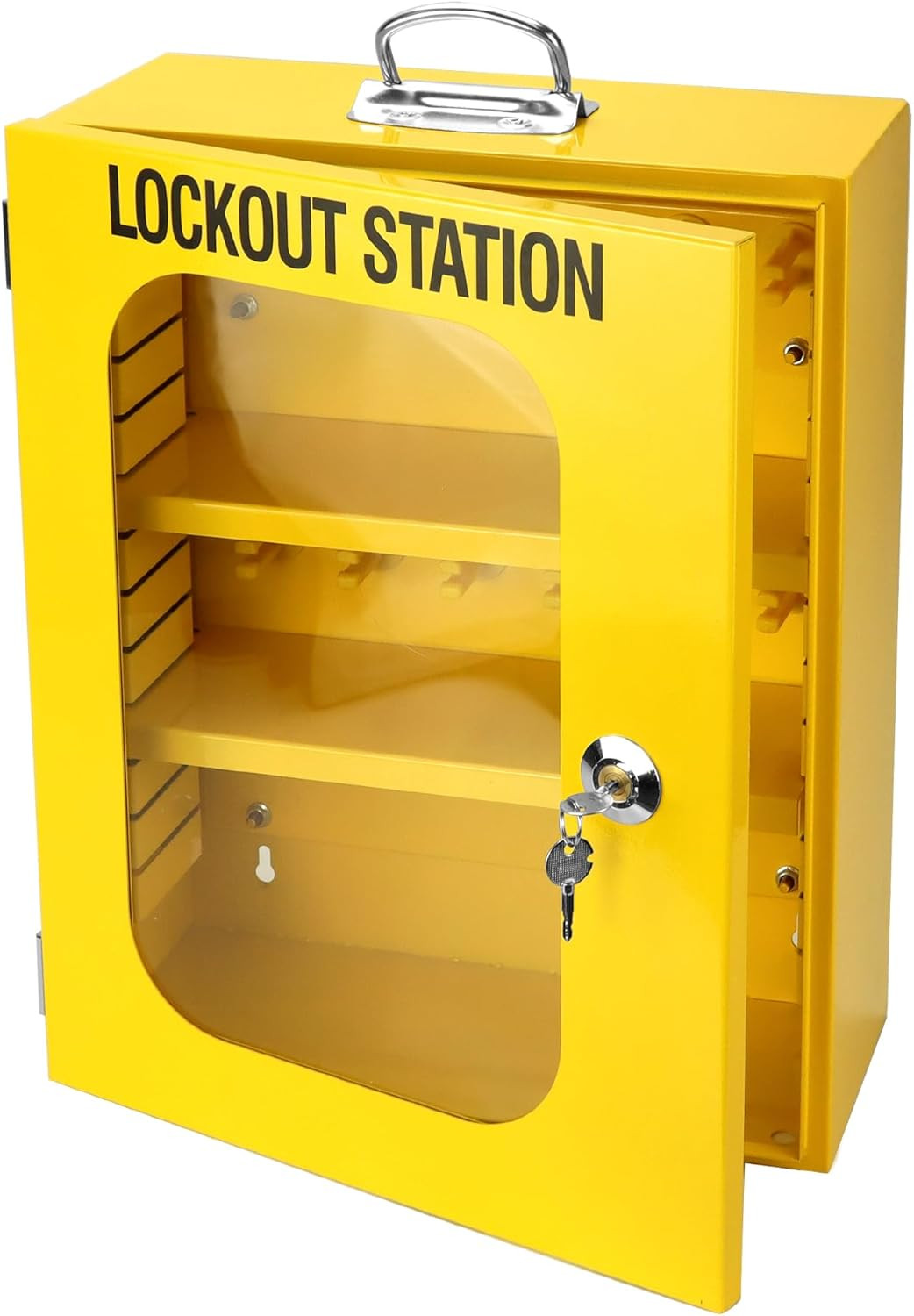 Lockout Tagout Cabinet, Heavy Duty Station Cabinet with Clear Door & Lock,Wall M