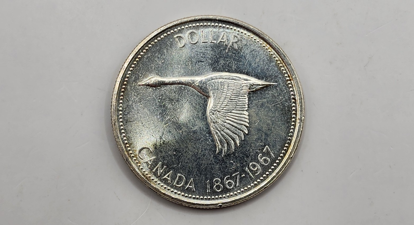 1967 Canada 1 Dollar Silver Coin - Confederation - KM#70