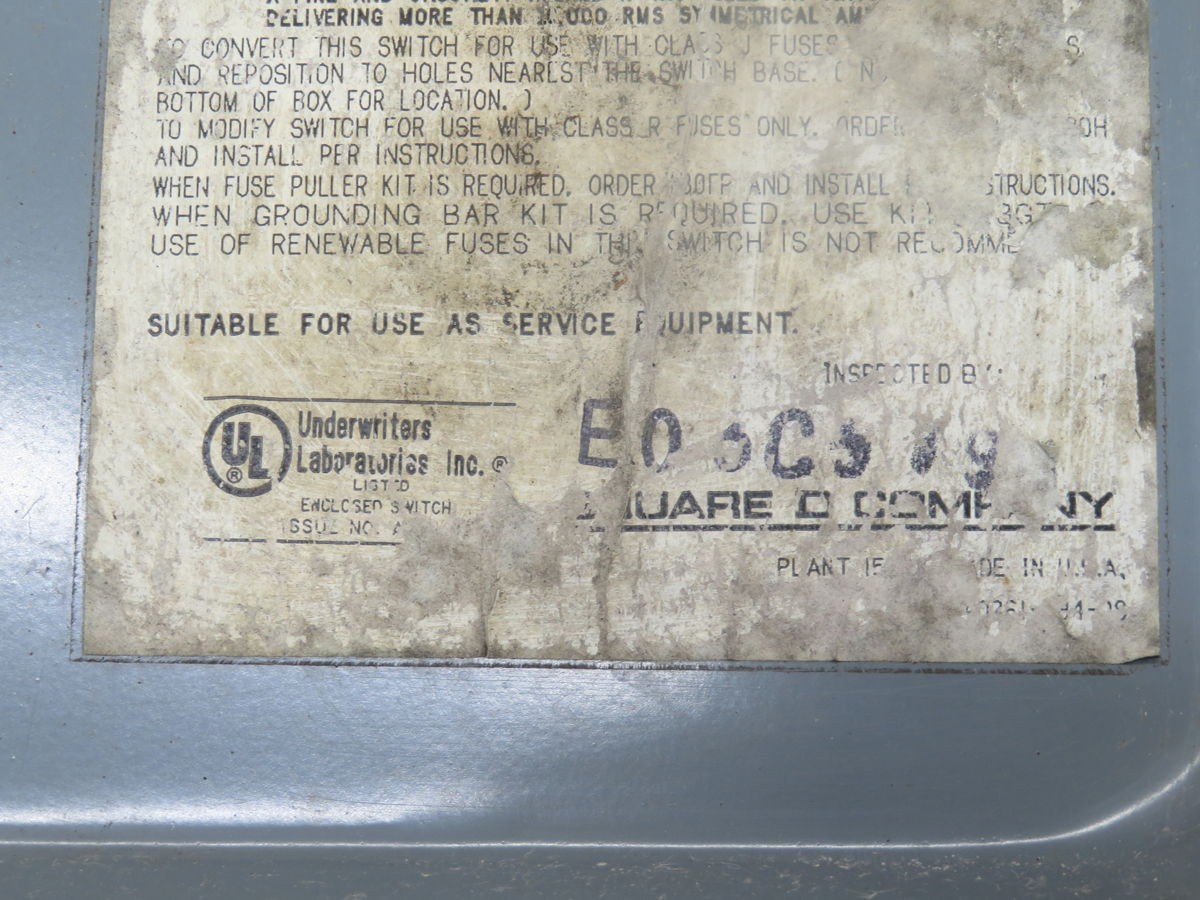 SQUARE D SAFETY SWITCH T248713