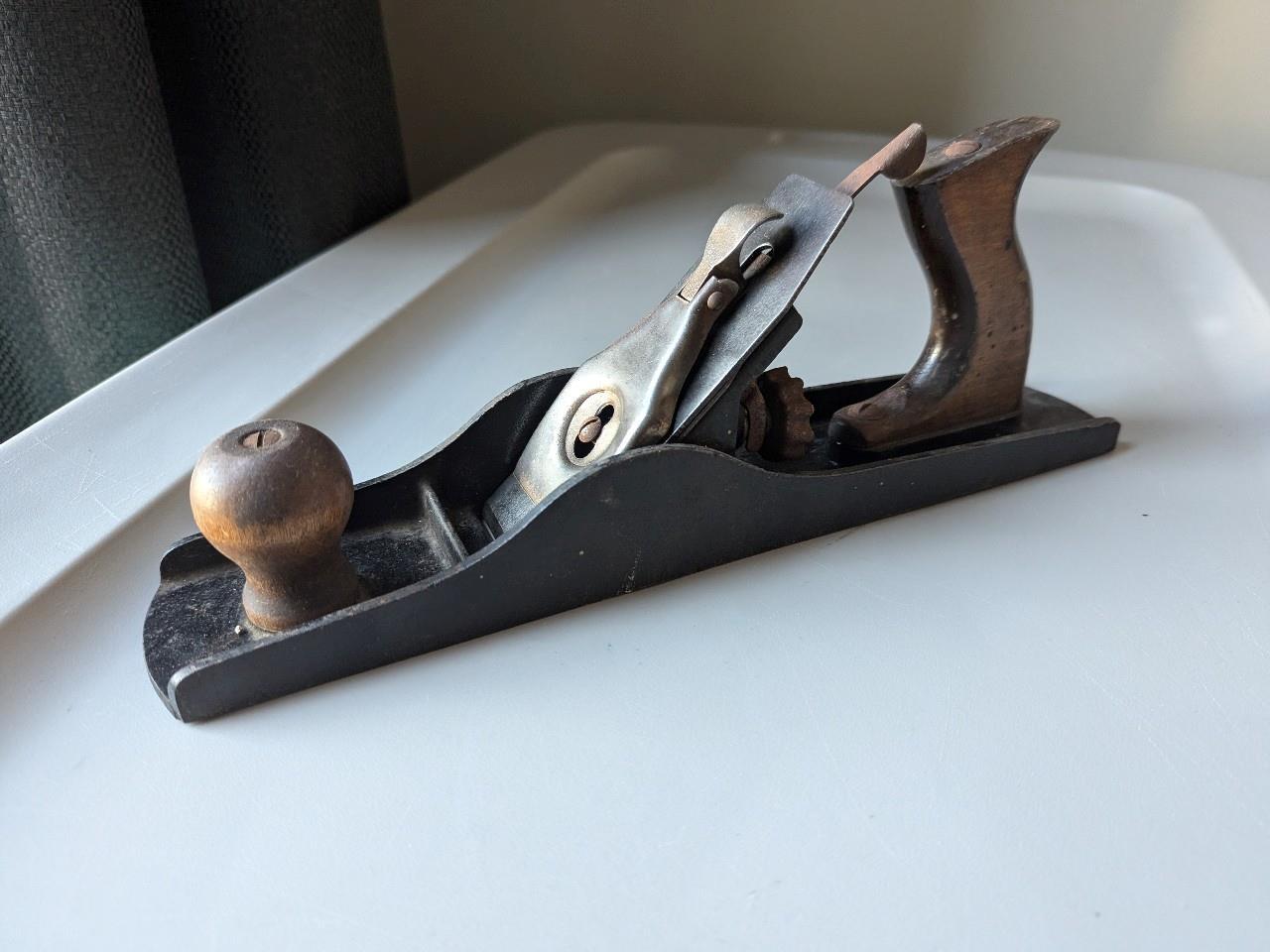 13.75" vintage USA MADE hand planer ANQITUE bench woodworking