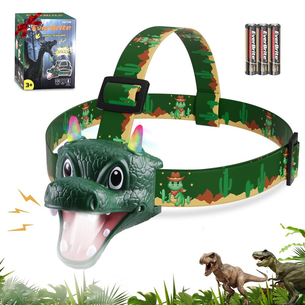 EverBrite Dragon Kids LED Headlamp Head Light w/RGB Light Head Flashlight 4 Mode
