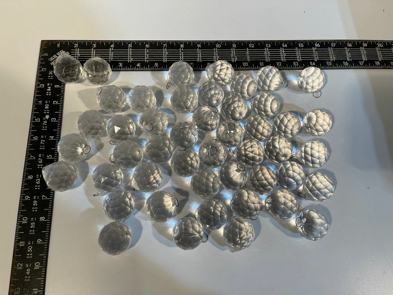 50+PCS - Clear Acrylic Plastic Chandelier Prisms Disco Balls - NOS