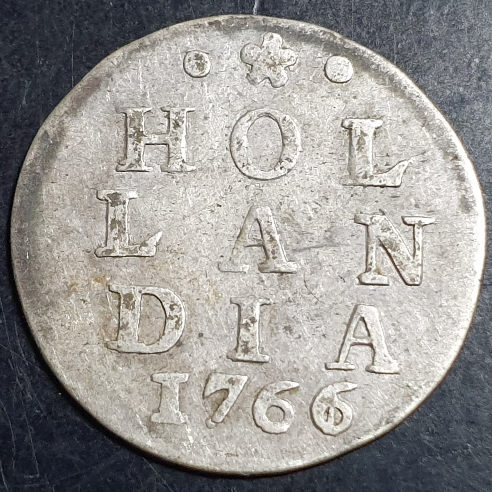 Provincial Dutch Netherlands Holland Hollandia 2 Stuiver 1766/1 Overstruck VF