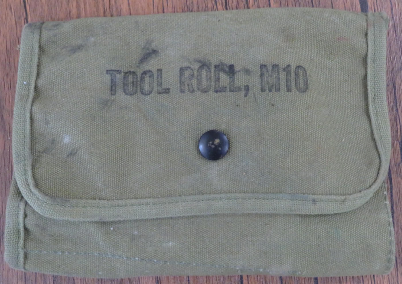 WWII Era Military Tool Roll M10 Canvas Pouch Army Green