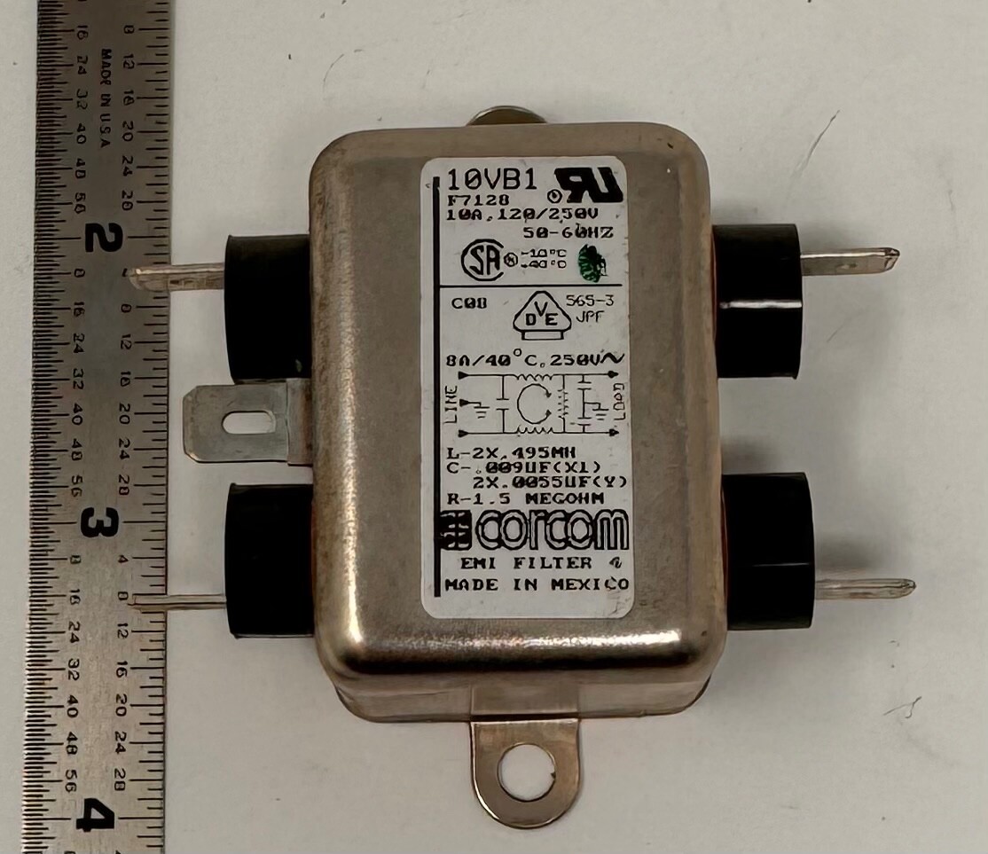 Corcom 10VB1 Emi Line Filter 120-250VAC, 50/60HZ, 10AMP  (st1036)
