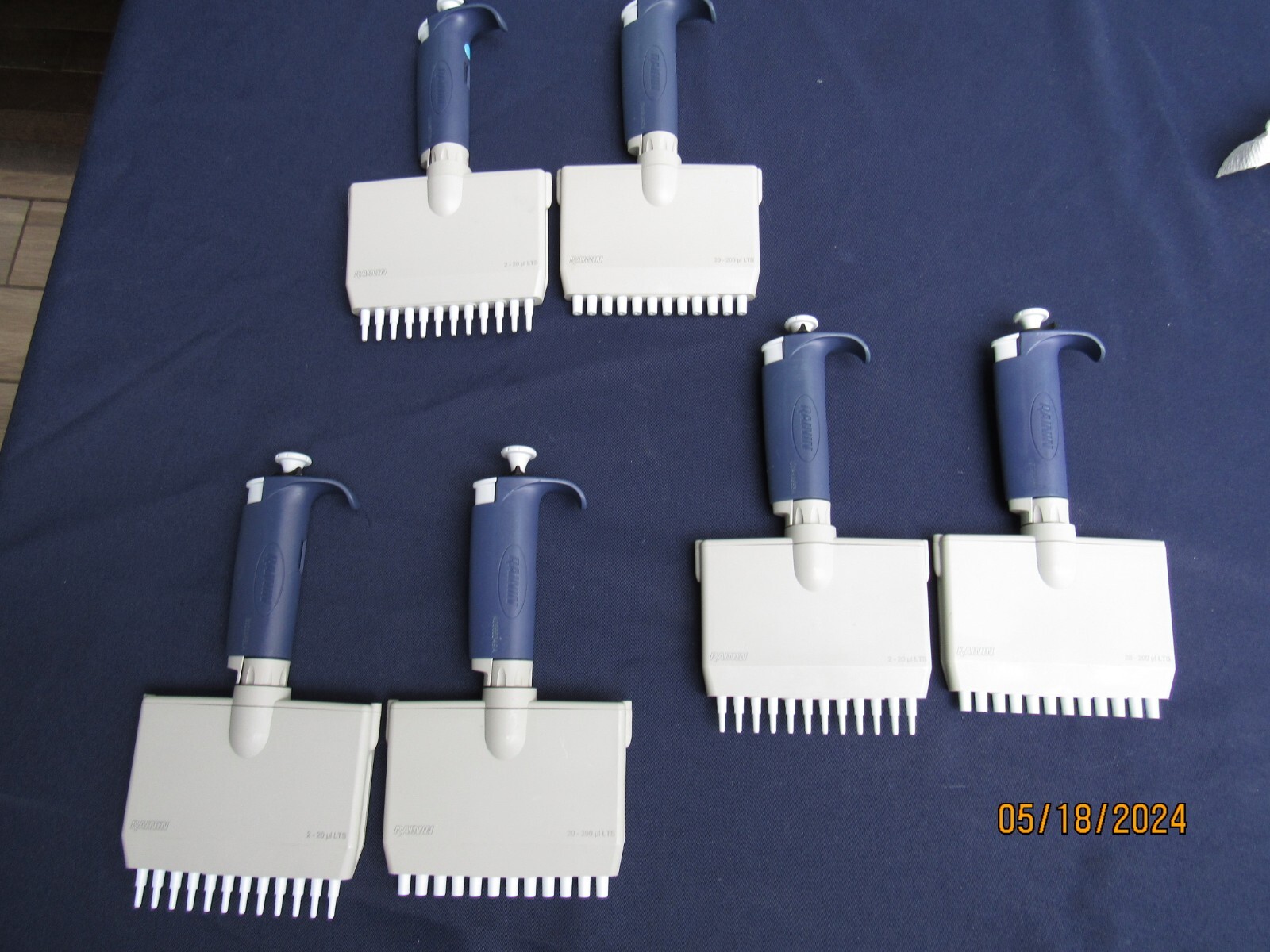 set/2 Rainin Pipet-Lite Multichannel Pipette, 12 Channel, 2-20uL & 20-200uL, LTS