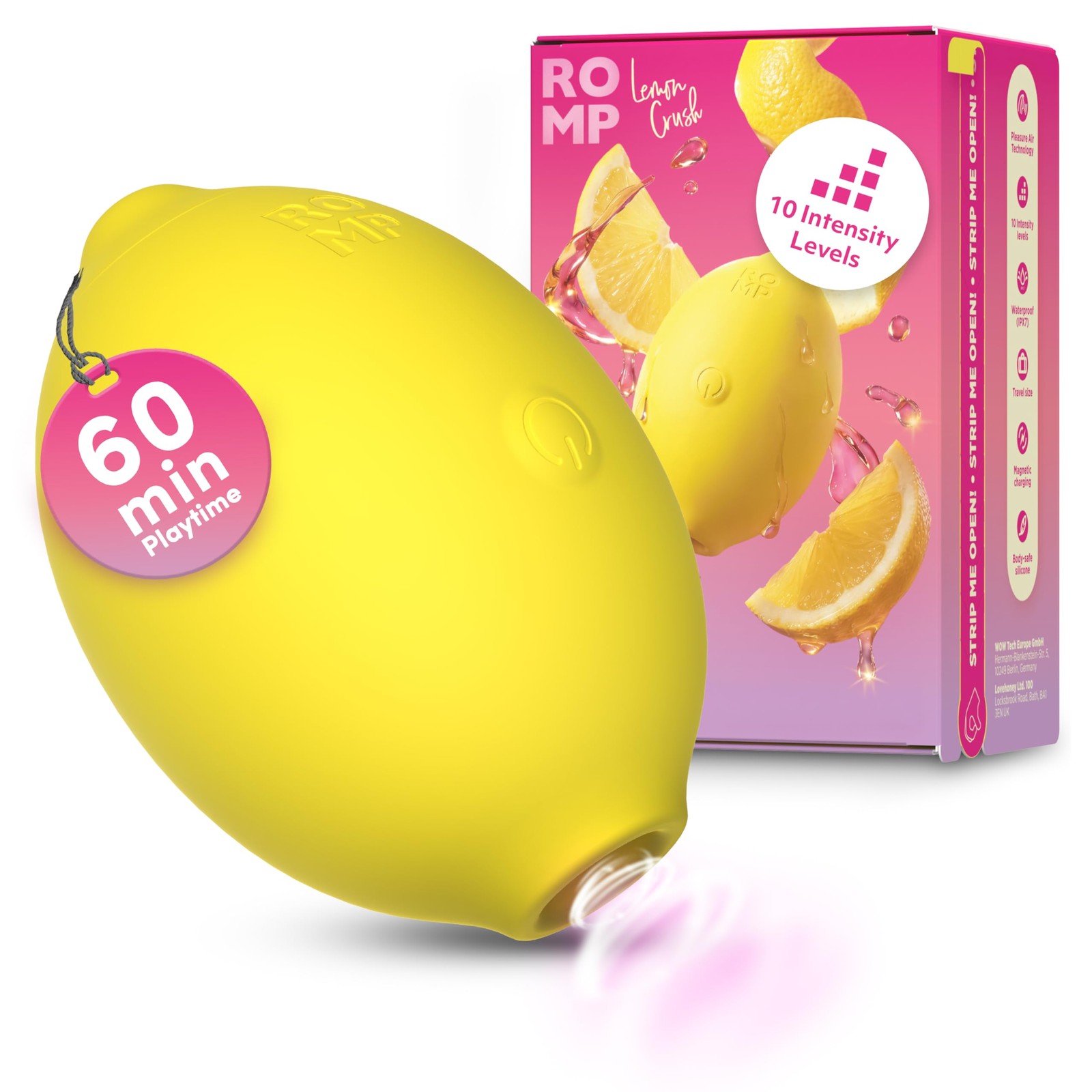 ROMP Lemon Vibrator for Women | 10 Mode Clitoral Suction Yellow