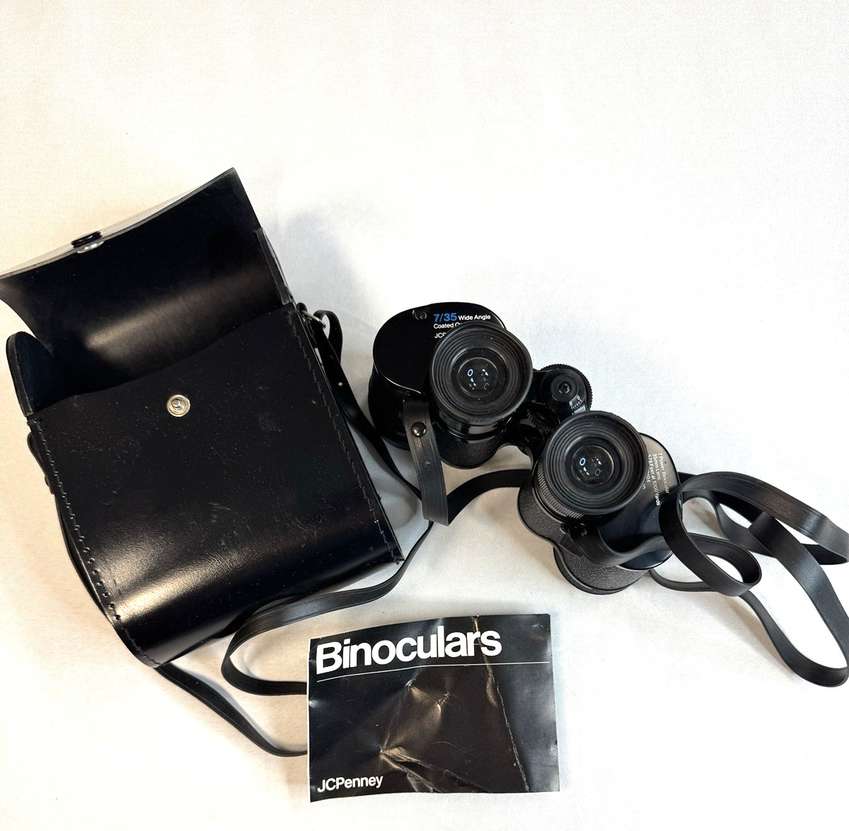 Vintage JCPenney 7x35 Binoculars Model 0104 Wide Angle SMC Triple Tested W/ Case