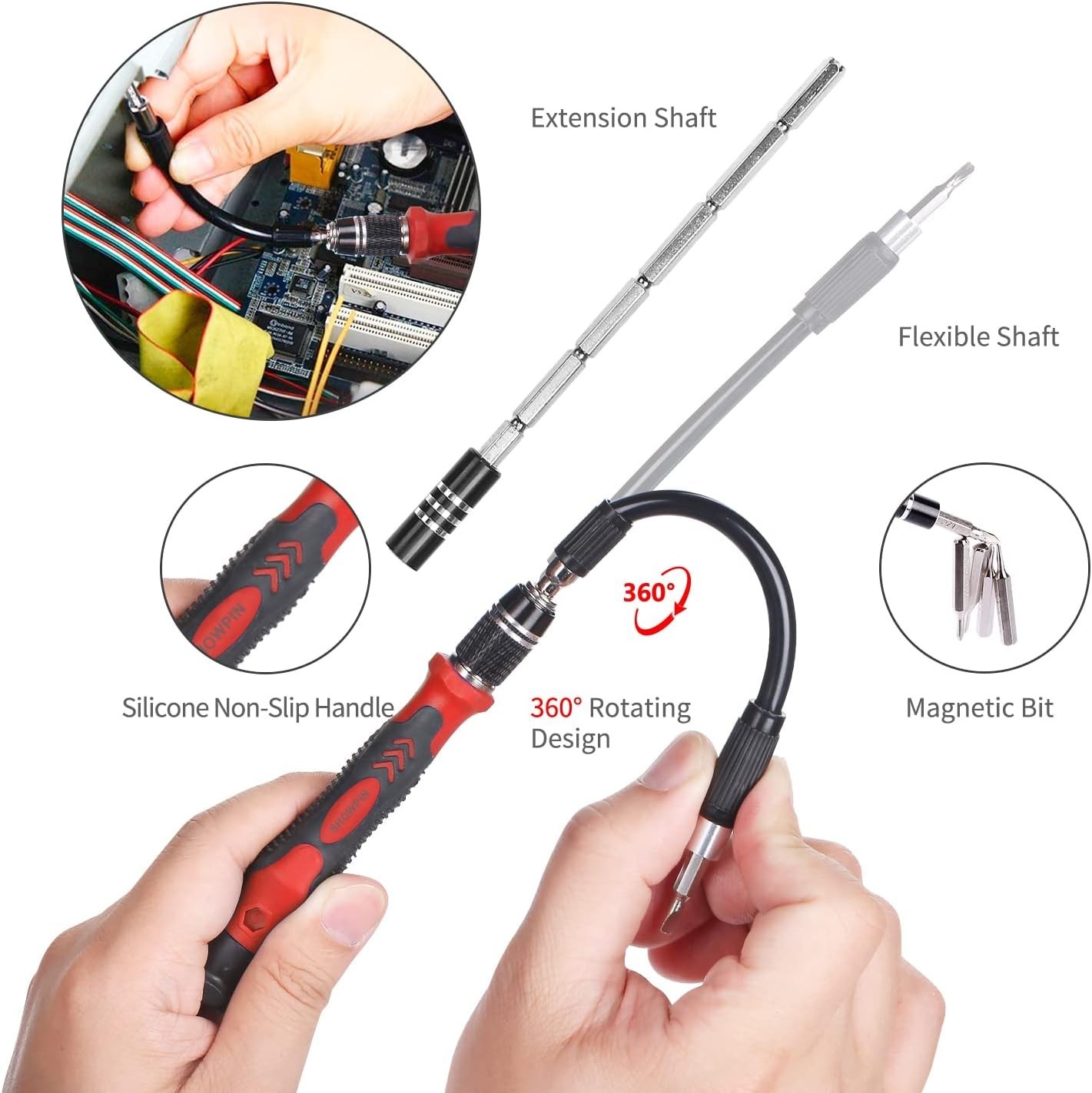 122 in 1 Electronics Repair Screwdriver Set with Magnetic Bits for Computer P...