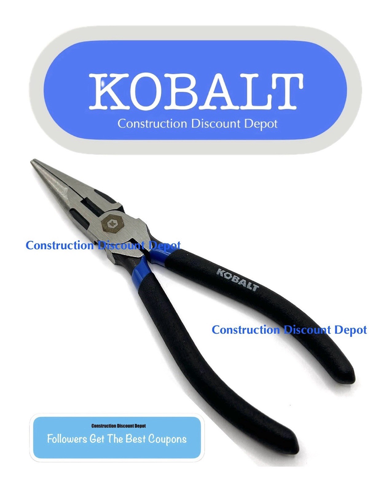 Kobalt 6" Long Needle Nose Plier Black Handle