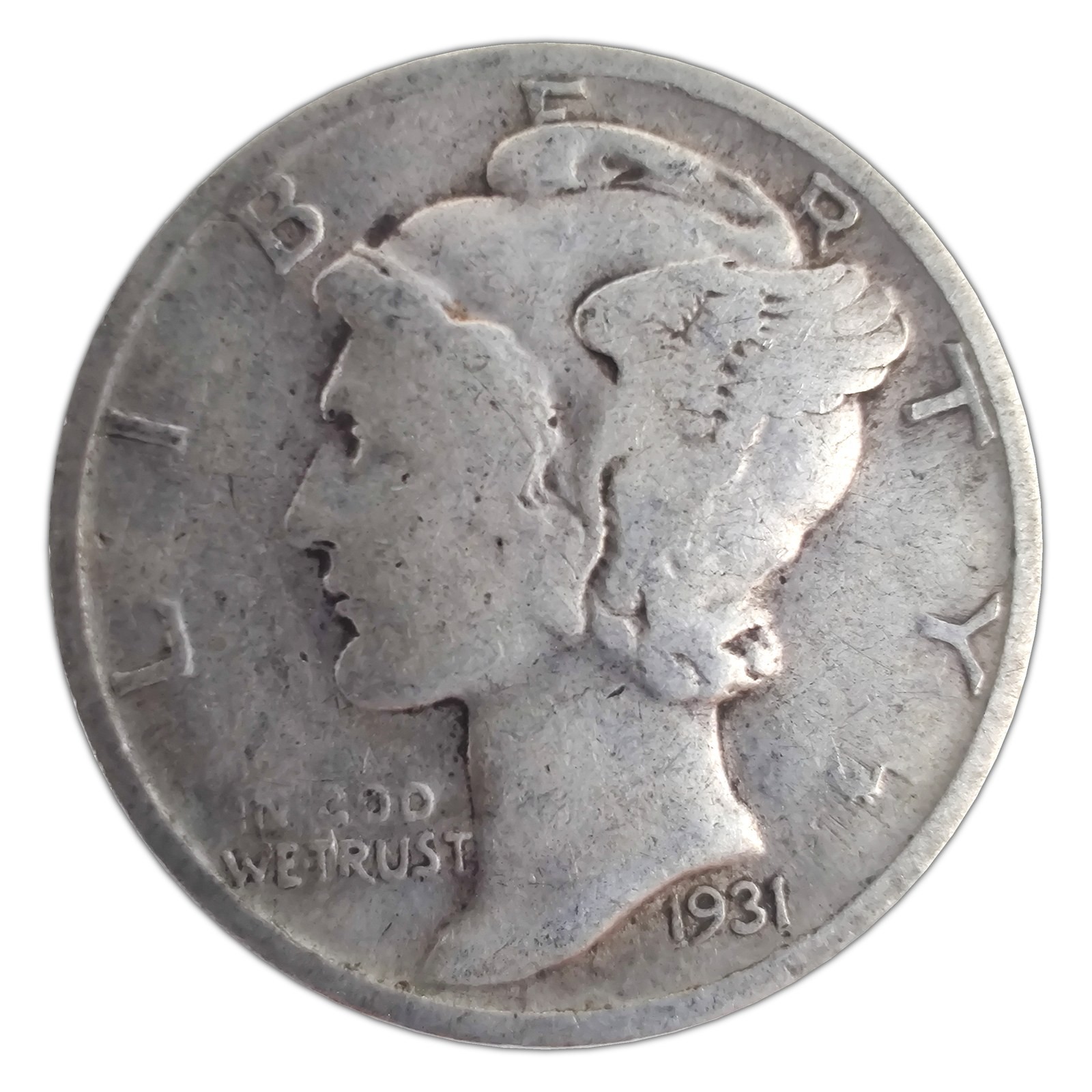 1931-P Mercury Dime VG Very Good 90% Silver