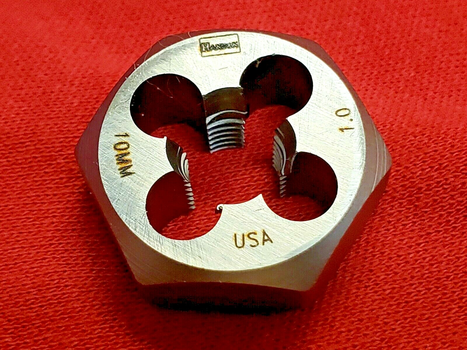 M10 X 1.0 Metric 1" Hex Die Irwin Hanson 6638 9738 10MM CS USA RH Carbon Steel