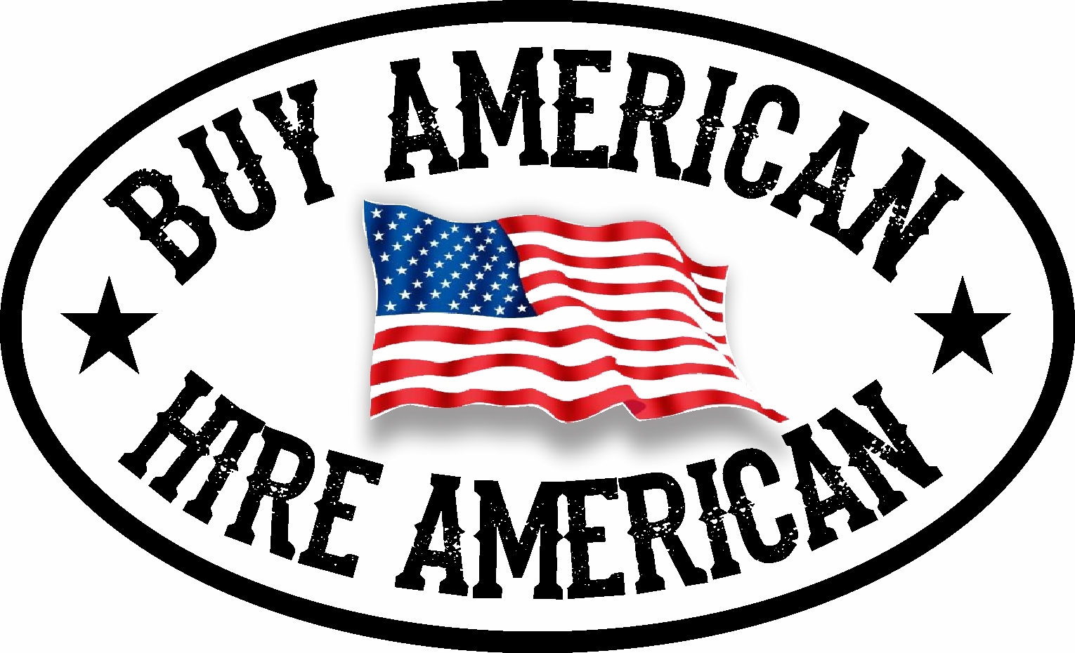 BUY AMERICAN HIRE AMERICAN FLAG USA TRUMP DECAL WINDOW BUMPER STICKER POLITICAL