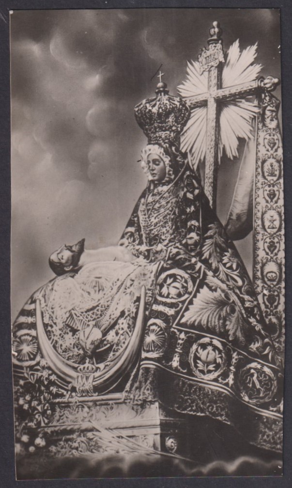 Holy card antique of Virgin de las Angustias santino image pieuses estampa