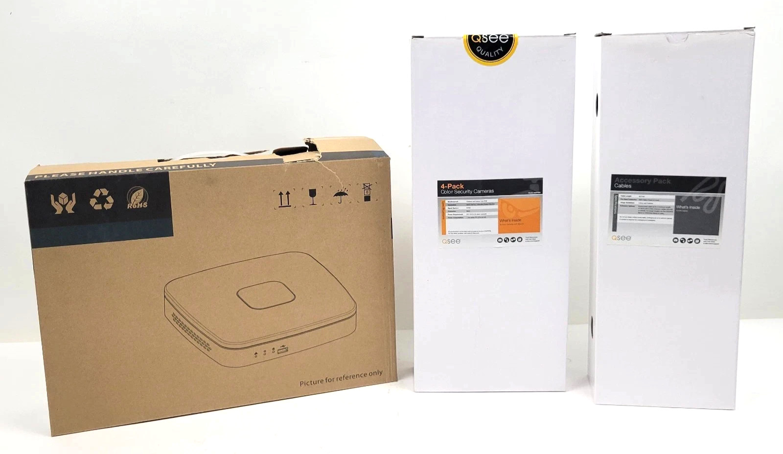 1TB Q-See Security DVR Recorder QC524 -4E81 / 4X  9702B Cameras Cables Adaptor