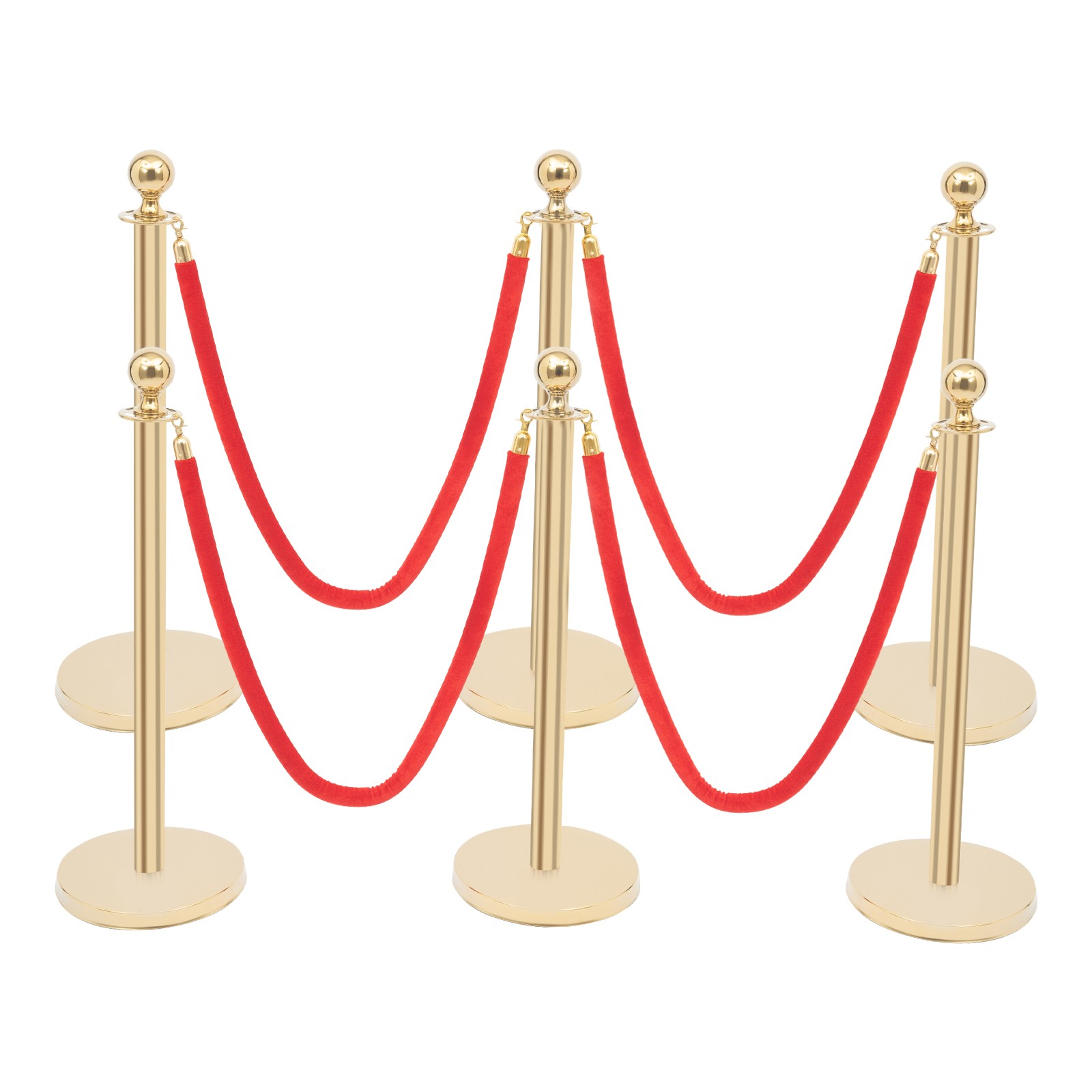 6 Pcs Museums Stanchion Posts Crowd Control Barriers Stainless Steel Stanchions